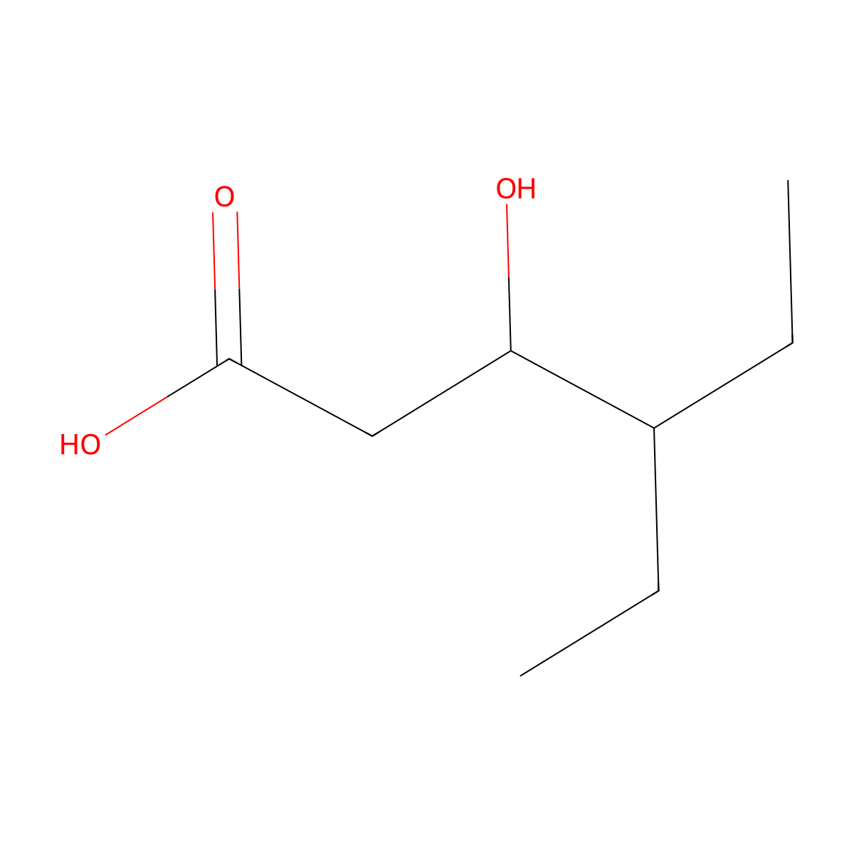 4-Ethyl-3-hydroxyhexanoic acid molecular structure, CAS 1249191-44-3