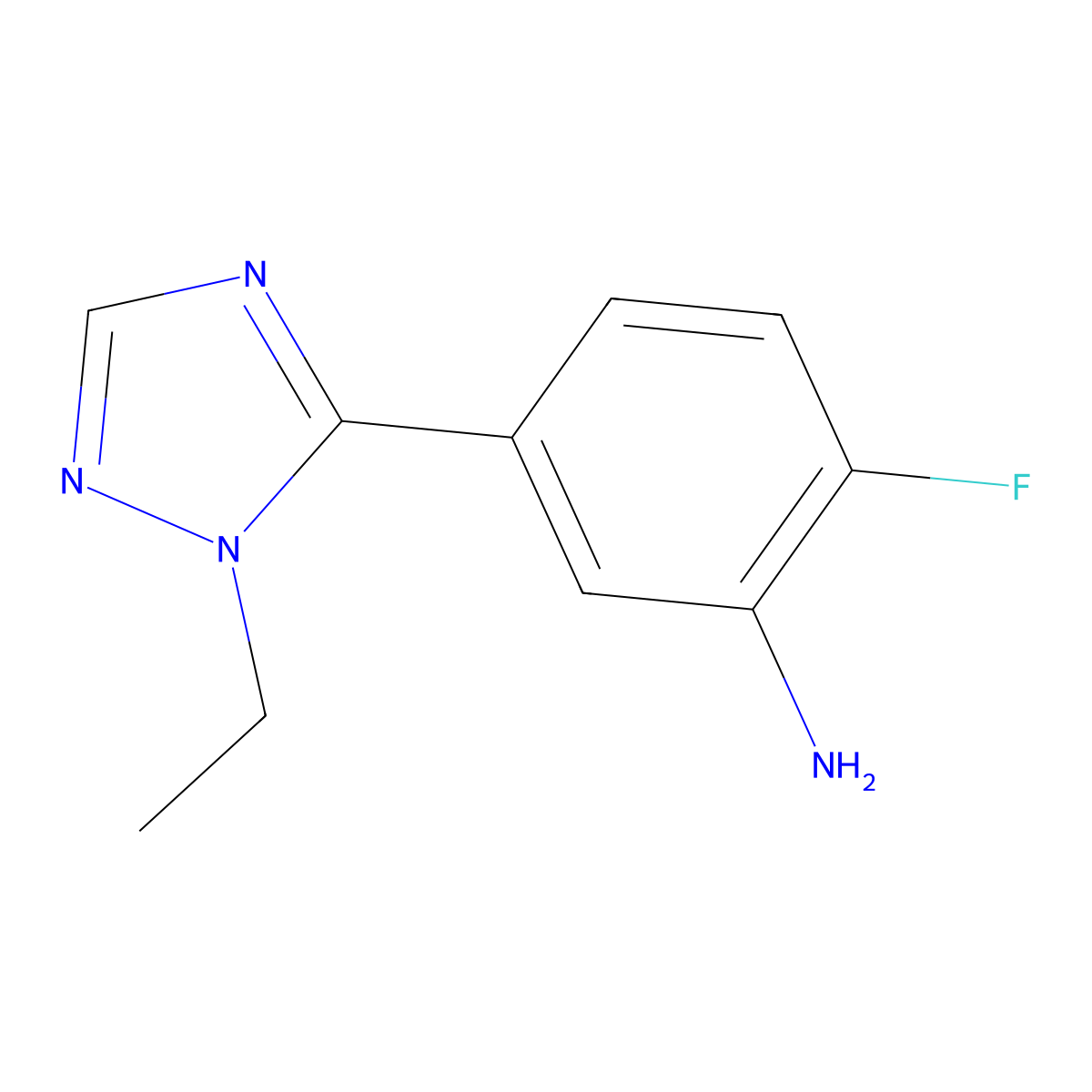 5-(1-ethyl-1H-1,2,4-triazol-5-yl)-2-fluoroaniline molecular structure, CAS 1249193-21-2