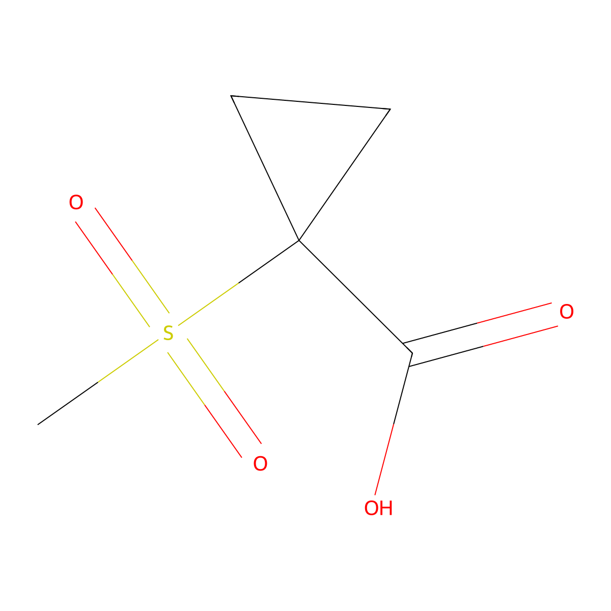 1-Methanesulfonylcyclopropane-1-carboxylic acid molecular structure, CAS 1249197-58-7