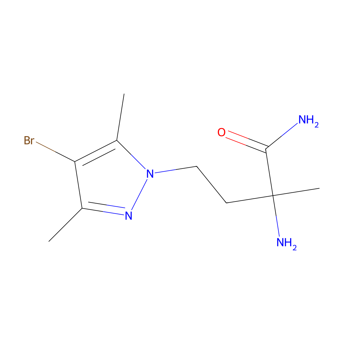 2-Amino-4-(4-bromo-3,5-dimethyl-1h-pyrazol-1-yl)-2-methylbutanamide molecular structure, CAS 1249197-68-9