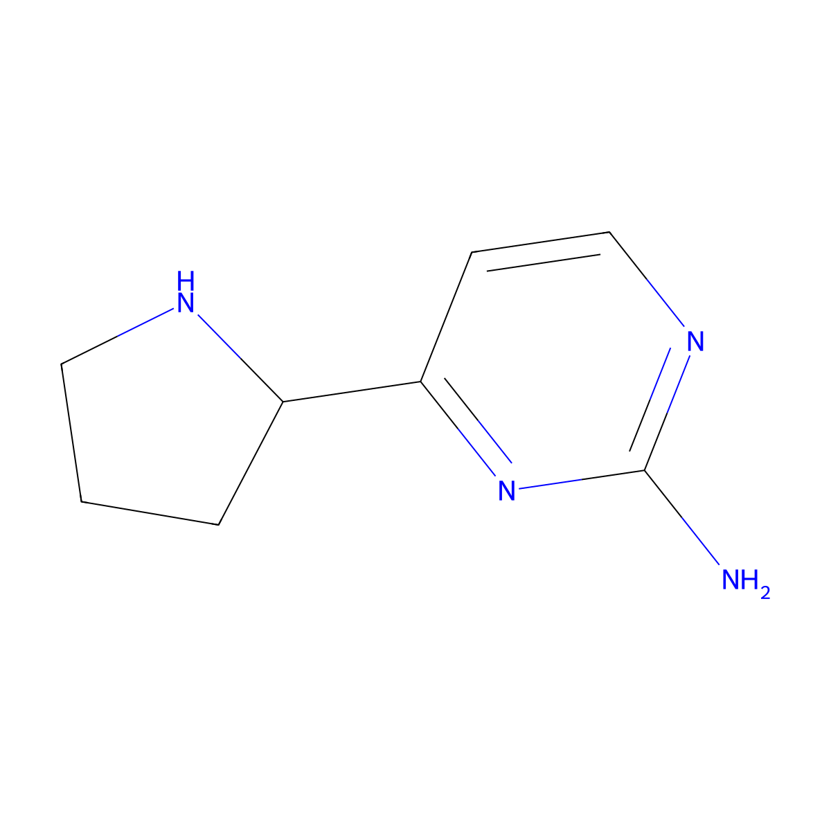 4-Pyrrolidin-2-YL-pyrimidin-2-ylamine molecular structure, CAS 1249198-23-9