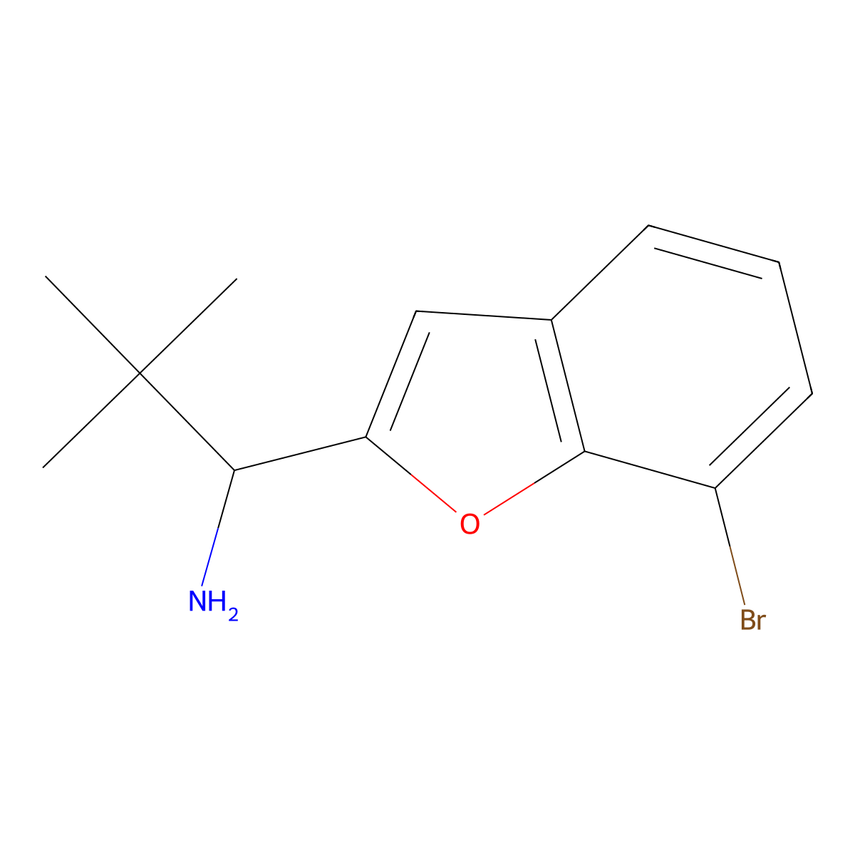 1-(7-Bromobenzofuran-2-yl)-2,2-dimethylpropan-1-amine molecular structure, CAS 1249198-75-1
