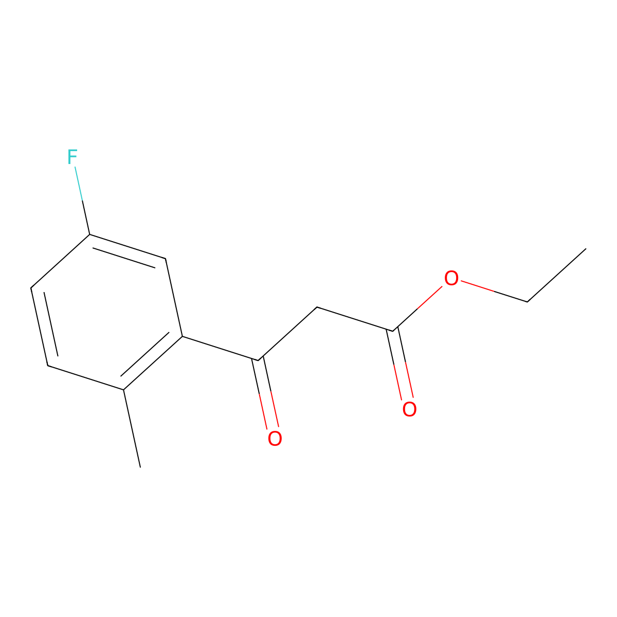 Ethyl (3-fluoro-6-methylbenzoyl)acetate molecular structure, CAS 1249199-30-1