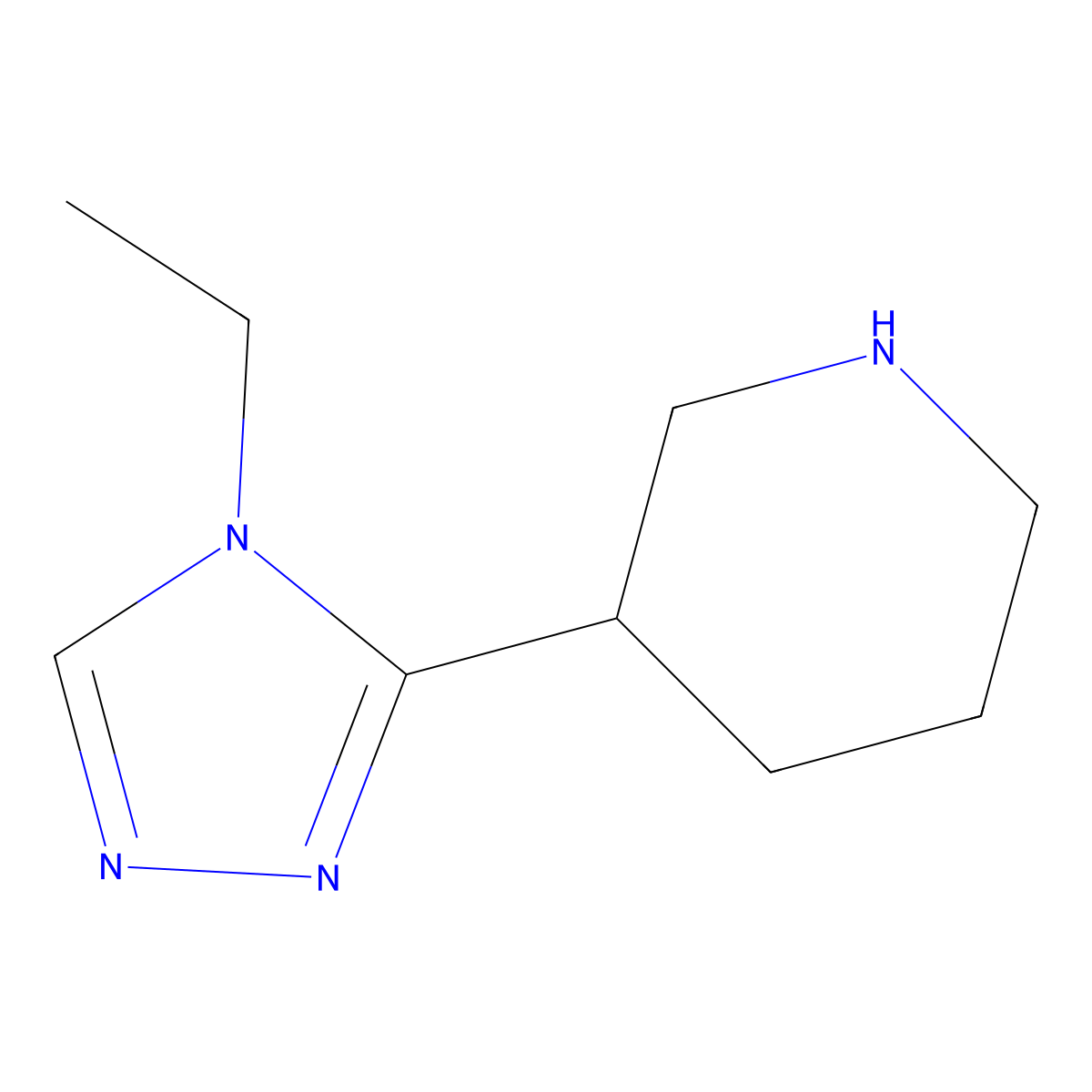 3-(4-ethyl-4H-1,2,4-triazol-3-yl)piperidine molecular structure, CAS 1249203-25-5