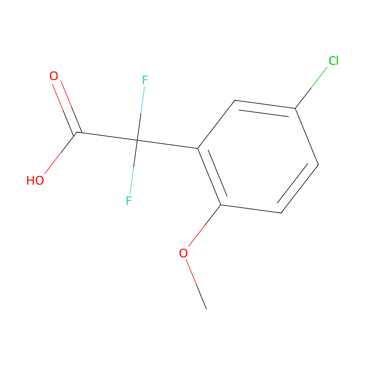 2-(5-Chloro-2-methoxyphenyl)-2,2-difluoroacetic acid molecular structure, CAS 1249203-61-9