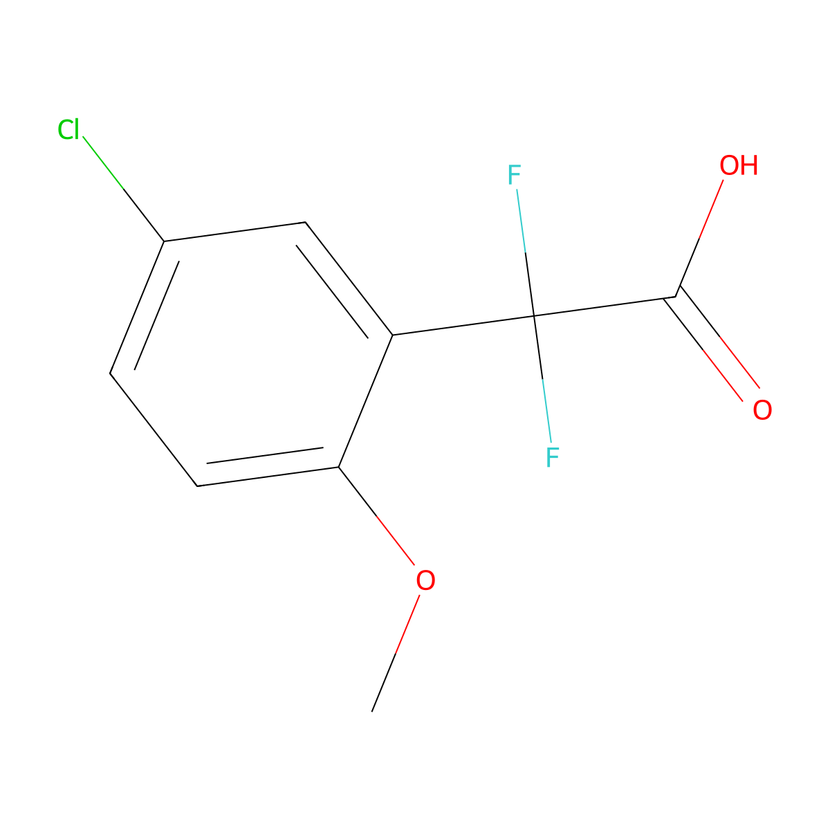 2-(5-Chloro-2-methoxyphenyl)-2,2-difluoroacetic acid molecular structure, CAS 1249203-61-9