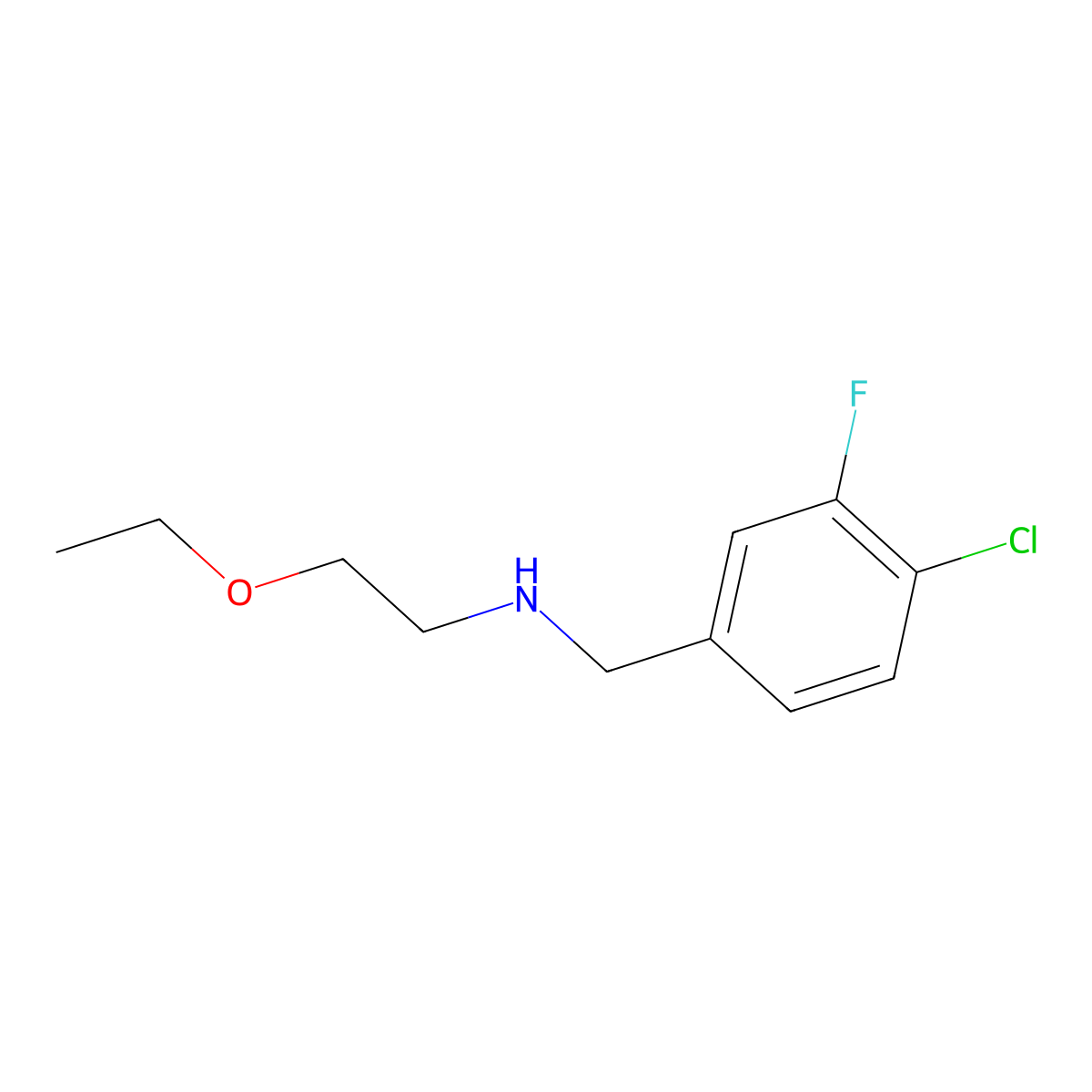[(4-Chloro-3-fluorophenyl)methyl](2-ethoxyethyl)amine molecular structure, CAS 1249203-74-4
