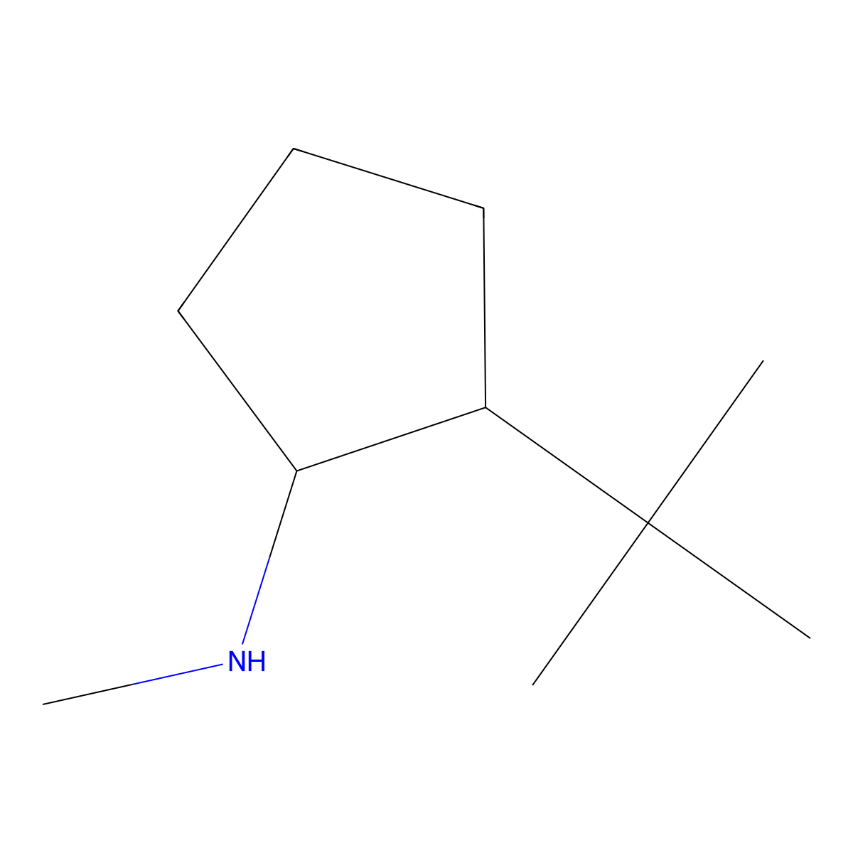 2-tert-butyl-N-methylcyclopentan-1-amine molecular structure, CAS 1249204-04-3