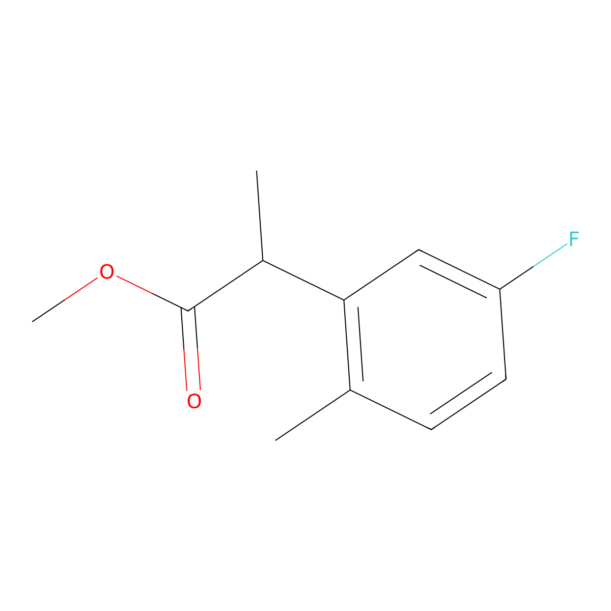 Methyl 2-(5-fluoro-2-methylphenyl)propanoate molecular structure, CAS 1249204-79-2