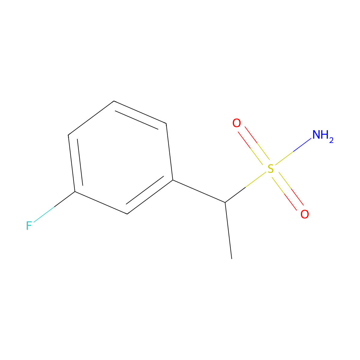 1-(3-Fluorophenyl)ethane-1-sulfonamide molecular structure, CAS 1249207-46-2