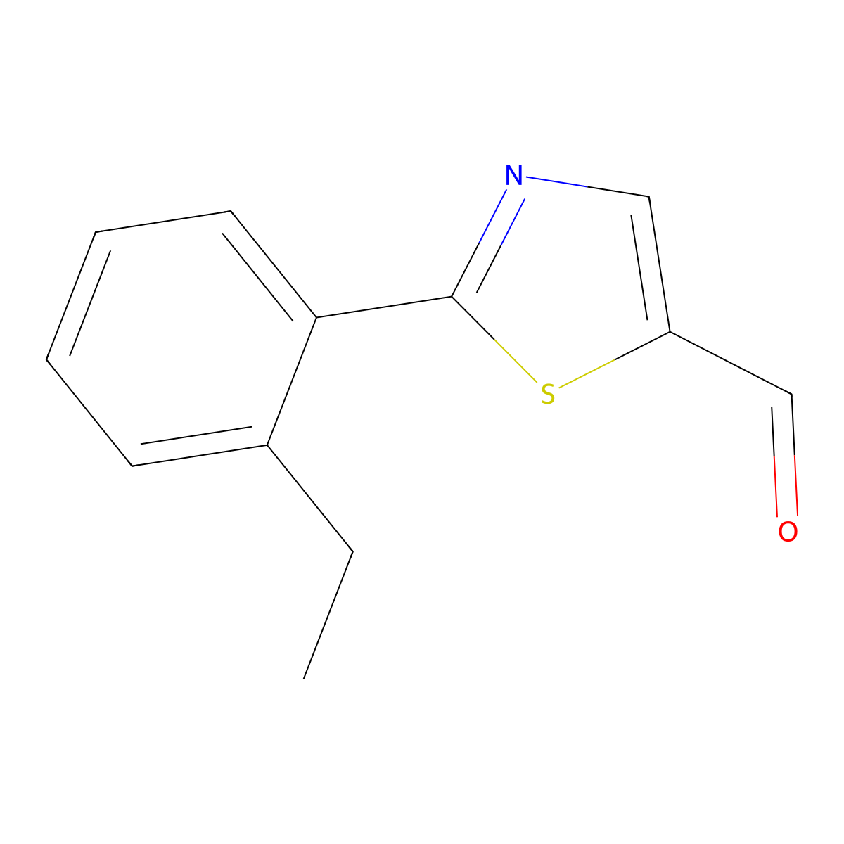 2-(2-Ethylphenyl)thiazole-5-carbaldehyde molecular structure, CAS 1249208-72-7
