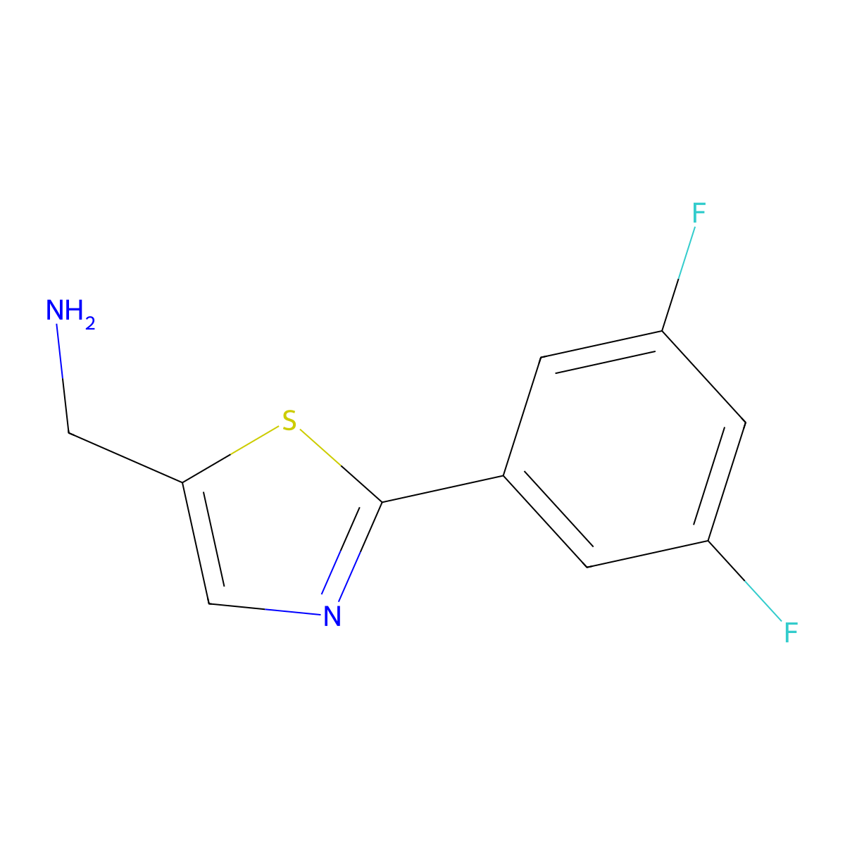(2-(3,5-Difluorophenyl)thiazol-5-yl)methanamine molecular structure, CAS 1249209-94-6
