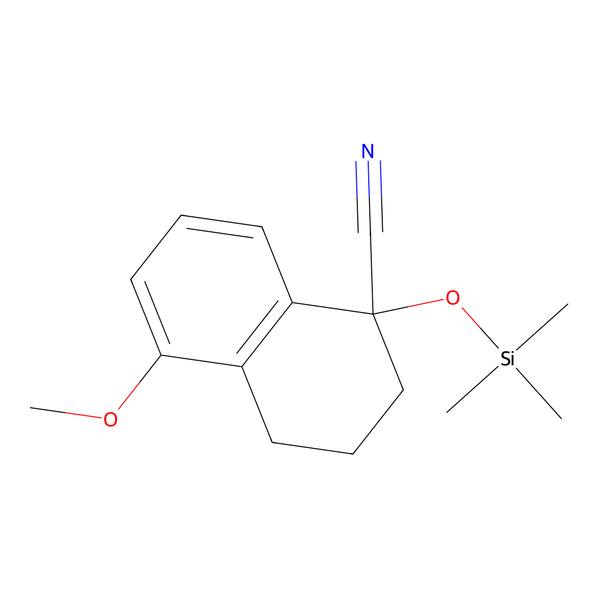 5-Methoxy-1-[(trimethylsilyl)oxy]-1,2,3,4-tetrahydronaphthalene-1-carbonitrile molecular structure, CAS 124921-27-3