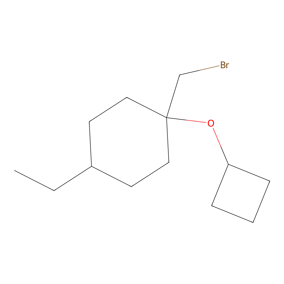 1-(Bromomethyl)-1-cyclobutoxy-4-ethylcyclohexane molecular structure, CAS 1249210-08-9