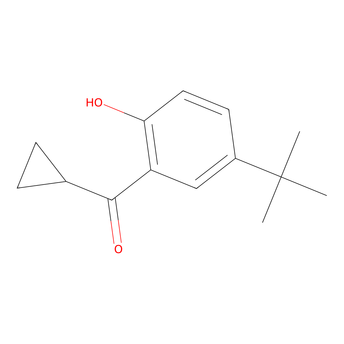 (5-(Tert-butyl)-2-hydroxyphenyl)(cyclopropyl)methanone molecular structure, CAS 1249212-34-7