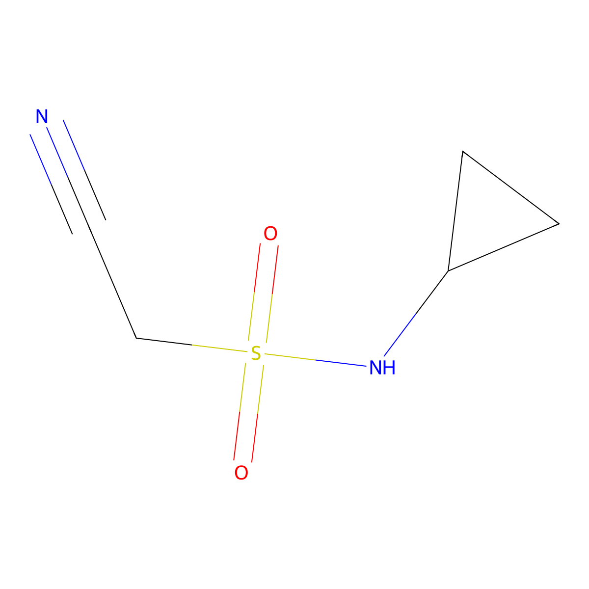 1-cyano-N-cyclopropylmethanesulfonamide molecular structure, CAS 1249212-61-0