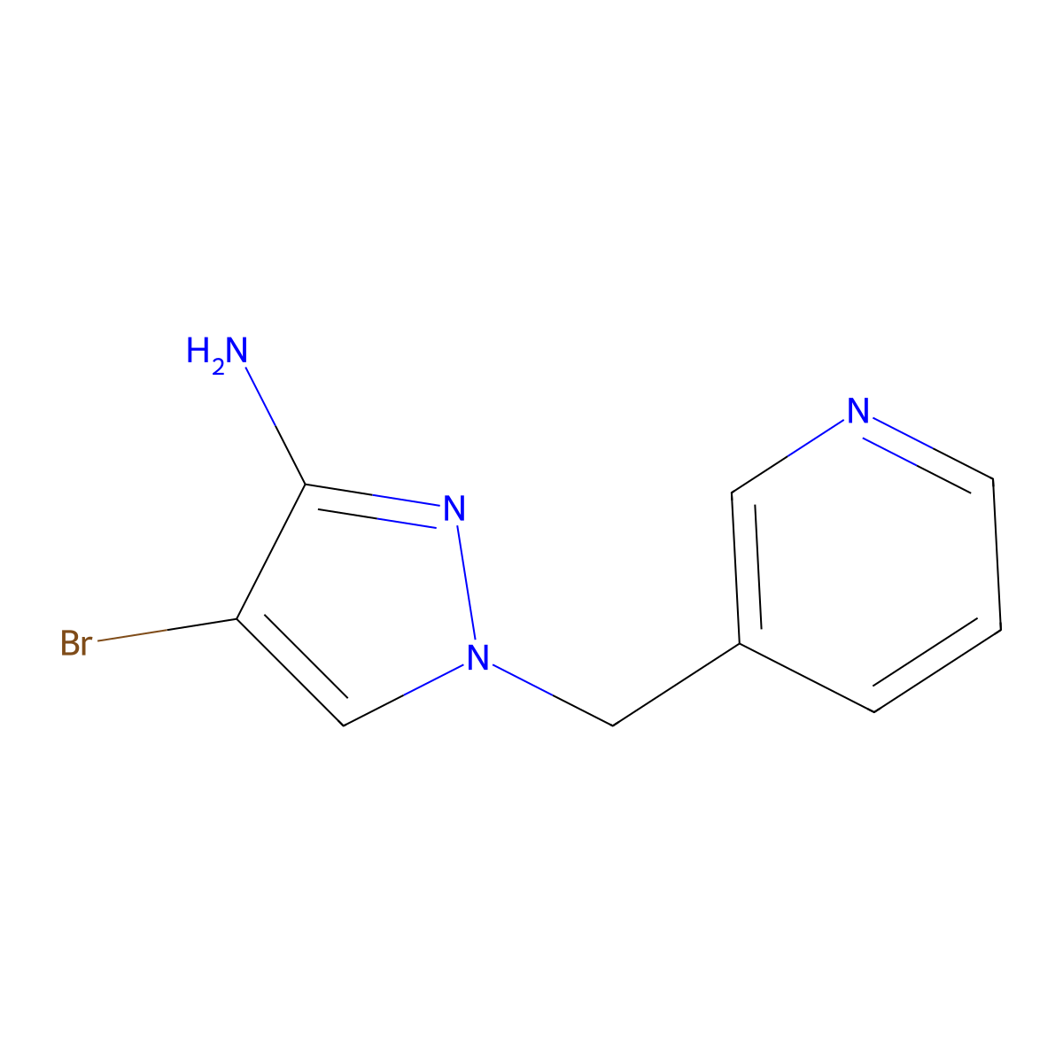 4-bromo-1-[(pyridin-3-yl)methyl]-1H-pyrazol-3-amine molecular structure, CAS 1249212-62-1