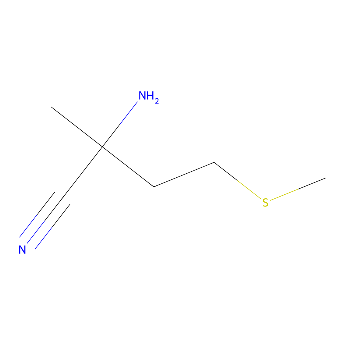 2-Amino-2-methyl-4-(methylsulfanyl)butanenitrile molecular structure, CAS 1249212-77-8