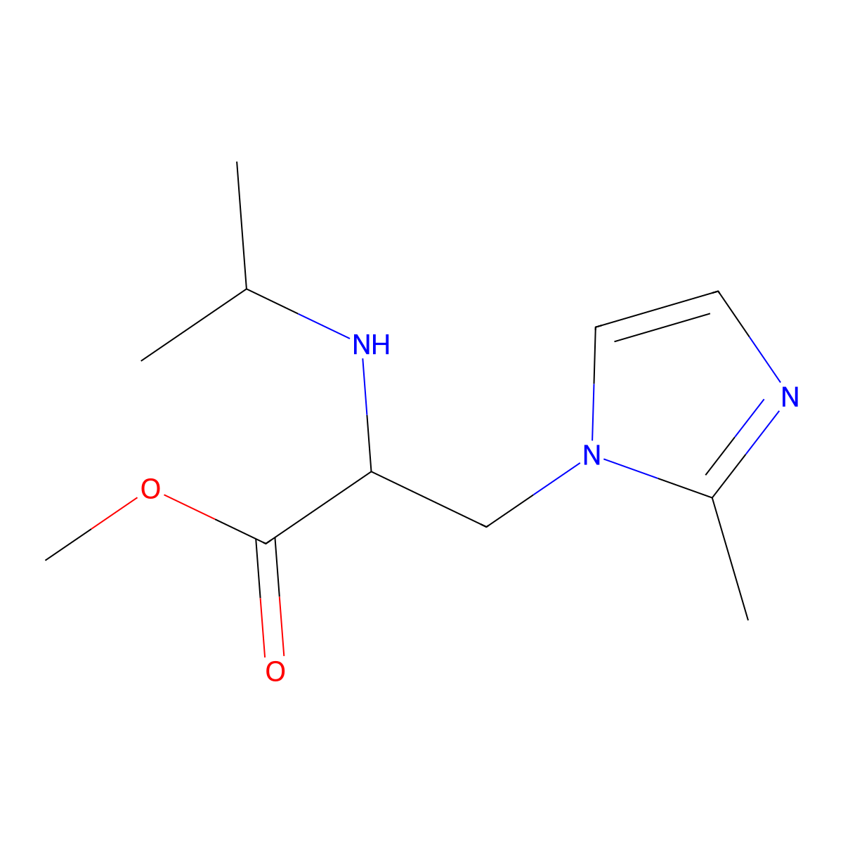 Methyl 2-(isopropylamino)-3-(2-methyl-1h-imidazol-1-yl)propanoate molecular structure, CAS 1249214-21-8