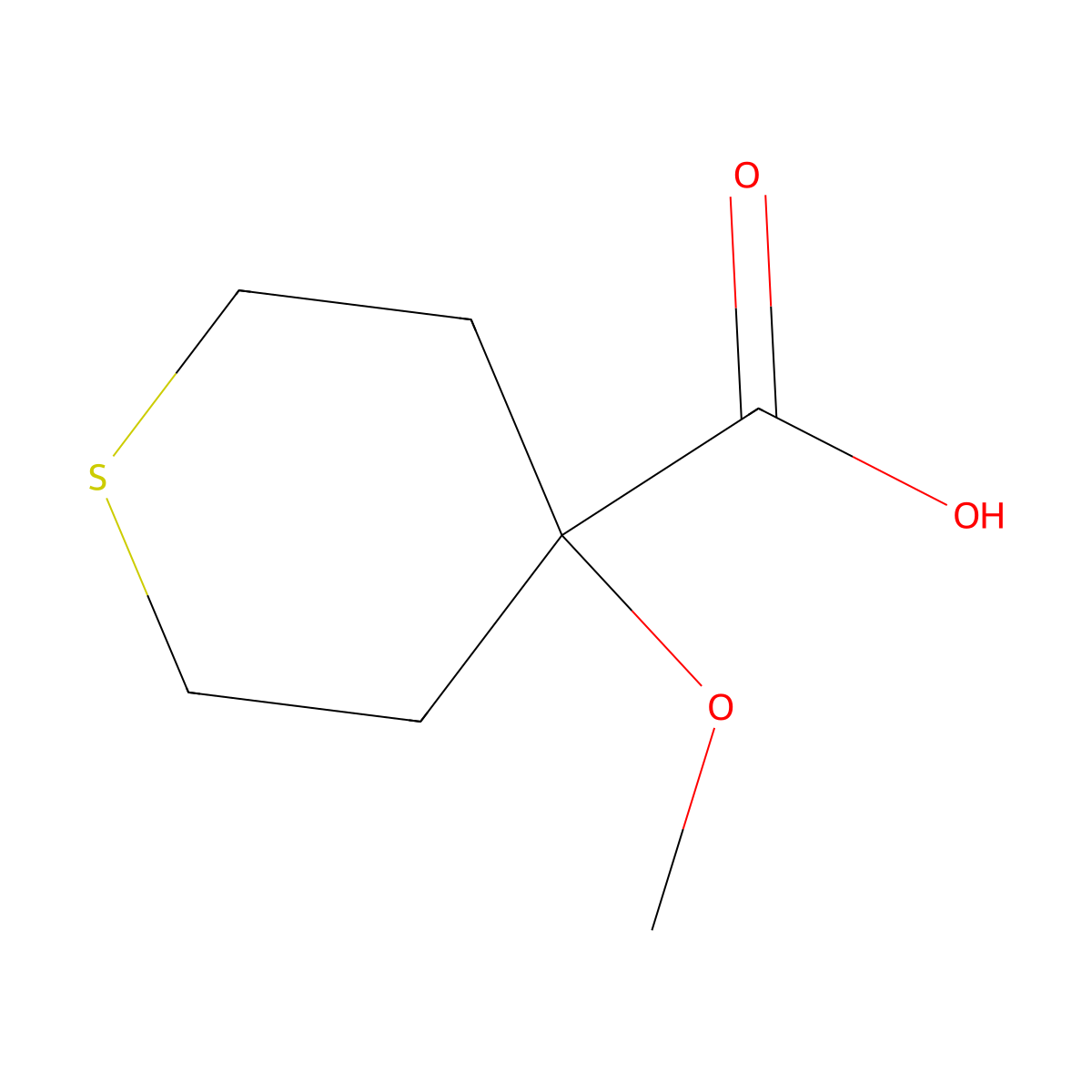 4-Methoxythiane-4-carboxylic acid molecular structure, CAS 1249215-20-0