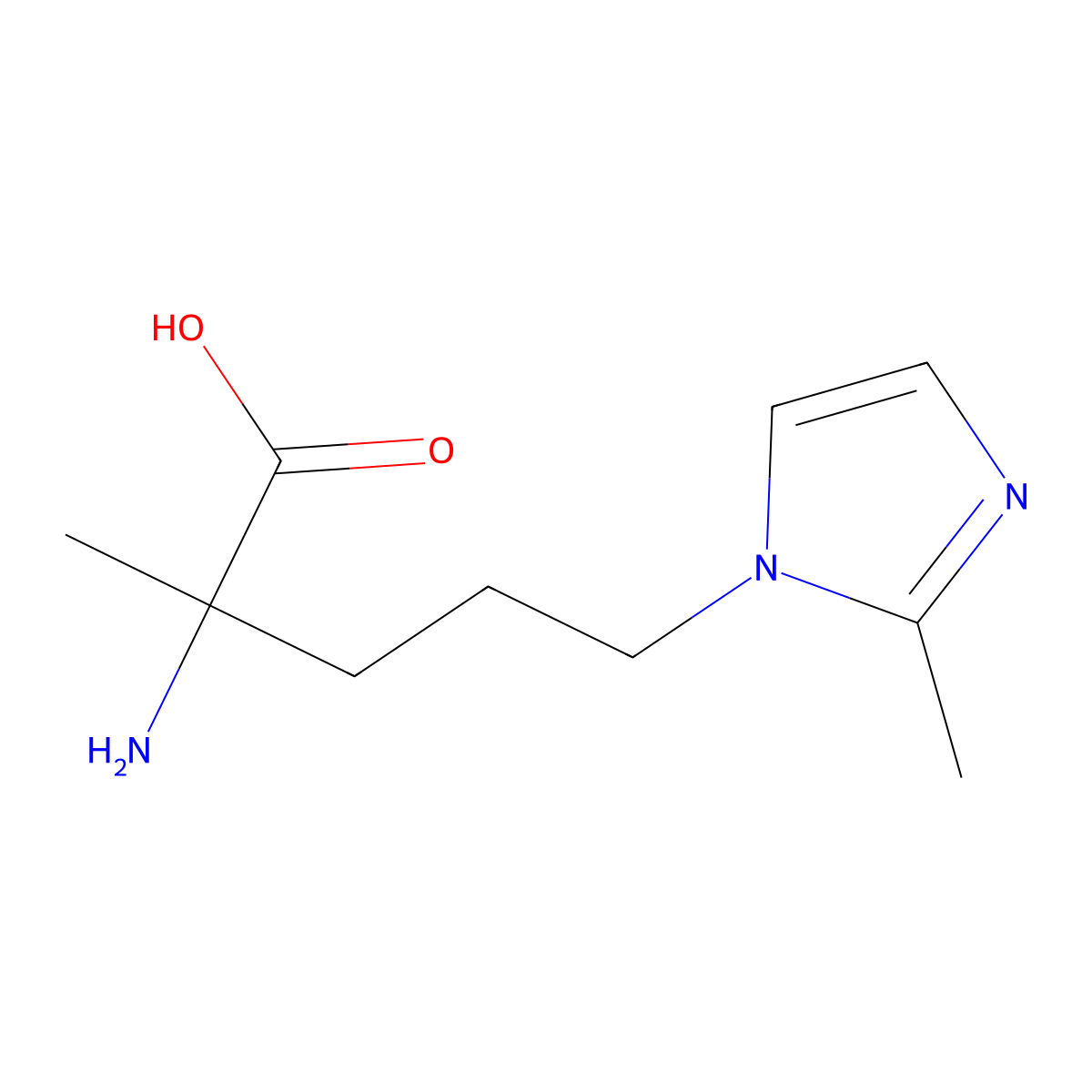 2-Amino-2-methyl-5-(2-methyl-1h-imidazol-1-yl)pentanoic acid molecular structure, CAS 1249216-55-4