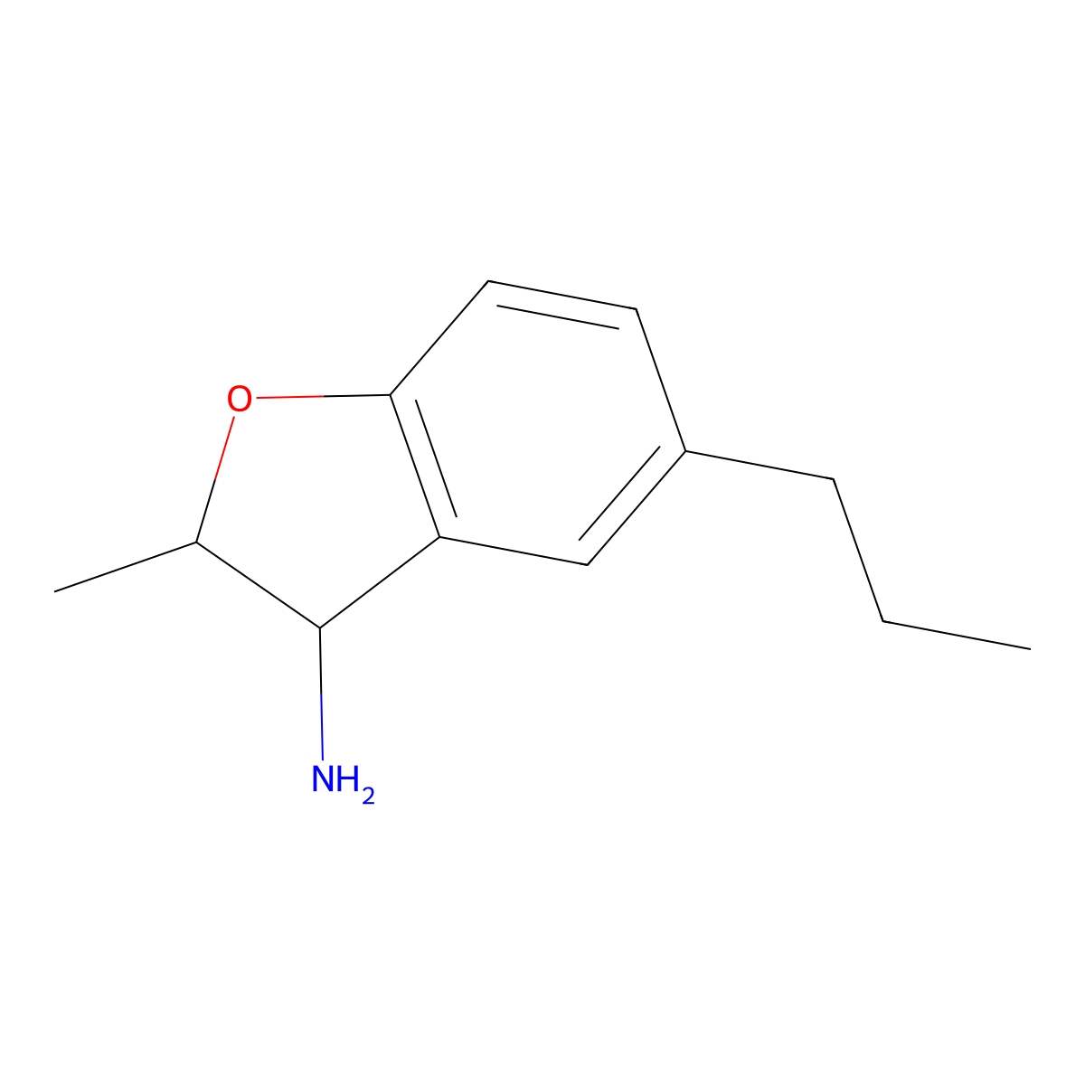 2-Methyl-5-propyl-2,3-dihydro-1-benzofuran-3-amine molecular structure, CAS 1249218-77-6