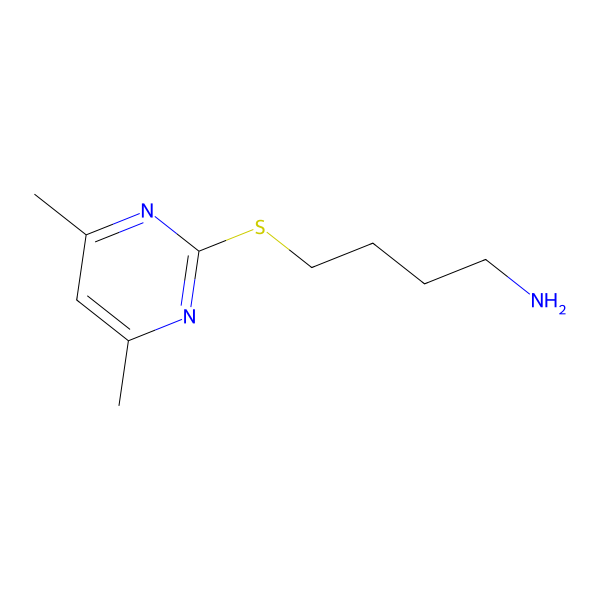 4-((4,6-Dimethylpyrimidin-2-yl)thio)butan-1-amine molecular structure, CAS 1249219-07-5