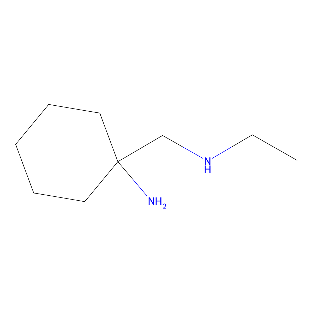 1-[(Ethylamino)methyl]cyclohexan-1-amine molecular structure, CAS 1249220-52-7
