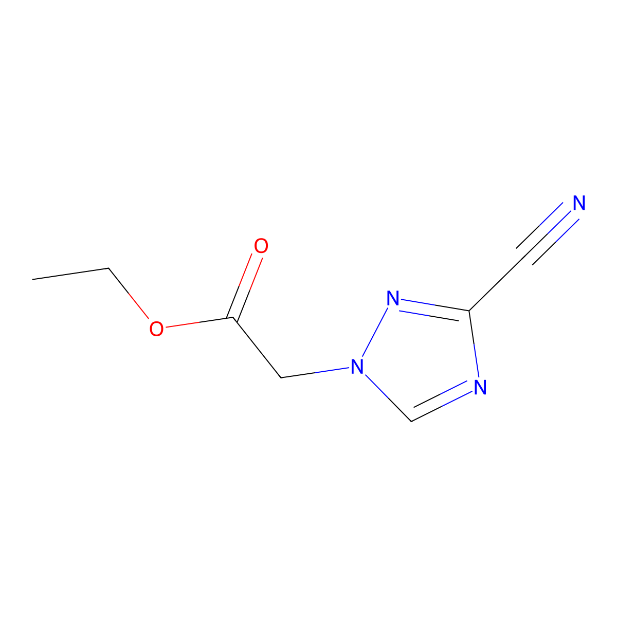 ethyl 2-(3-cyano-1H-1,2,4-triazol-1-yl)acetate molecular structure, CAS 1249221-11-1
