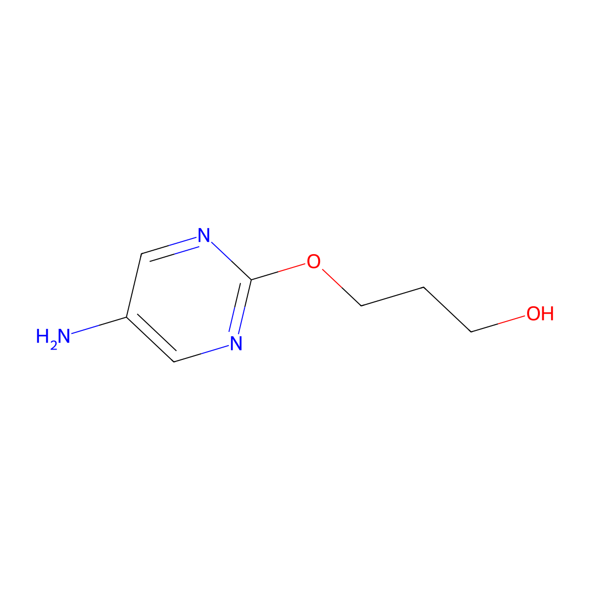 3-((5-Aminopyrimidin-2-yl)oxy)propan-1-ol molecular structure, CAS 1249222-66-9