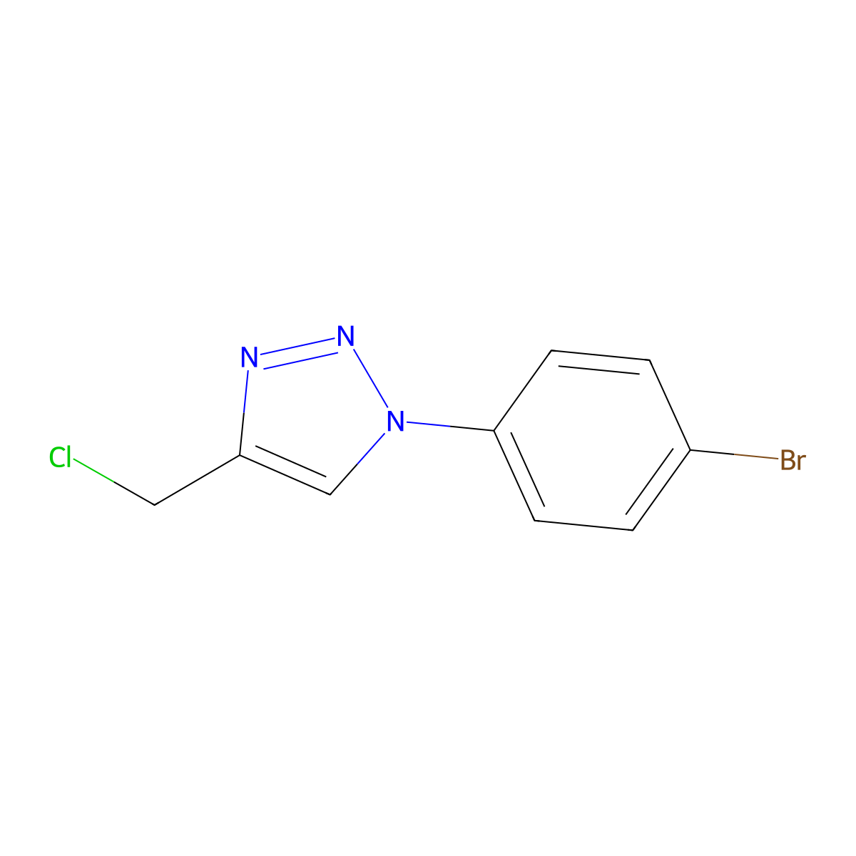 1-(4-bromophenyl)-4-(chloromethyl)-1H-1,2,3-triazole molecular structure, CAS 1249222-77-2