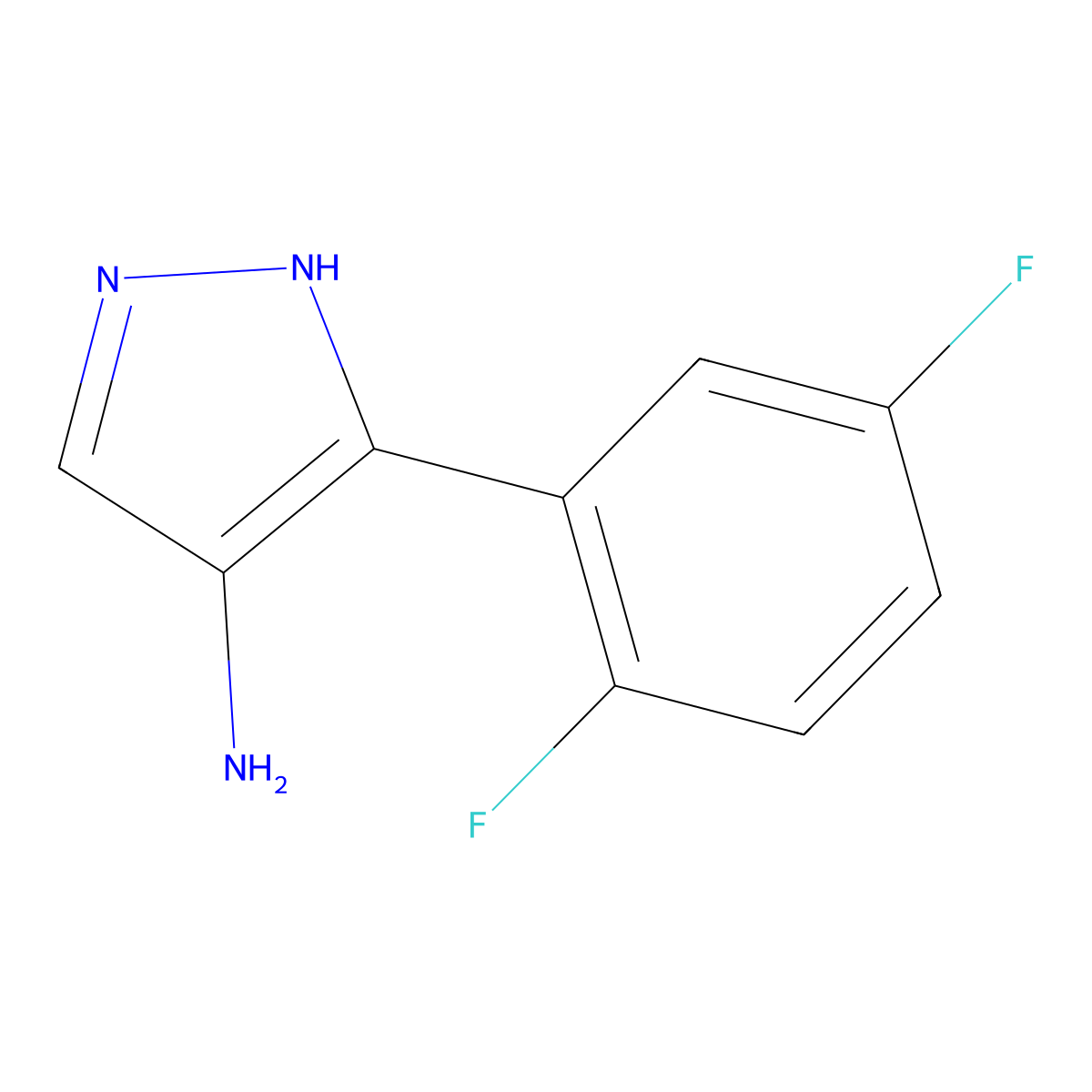 5-(2,5-difluorophenyl)-1H-pyrazol-4-amine molecular structure, CAS 1249222-91-0