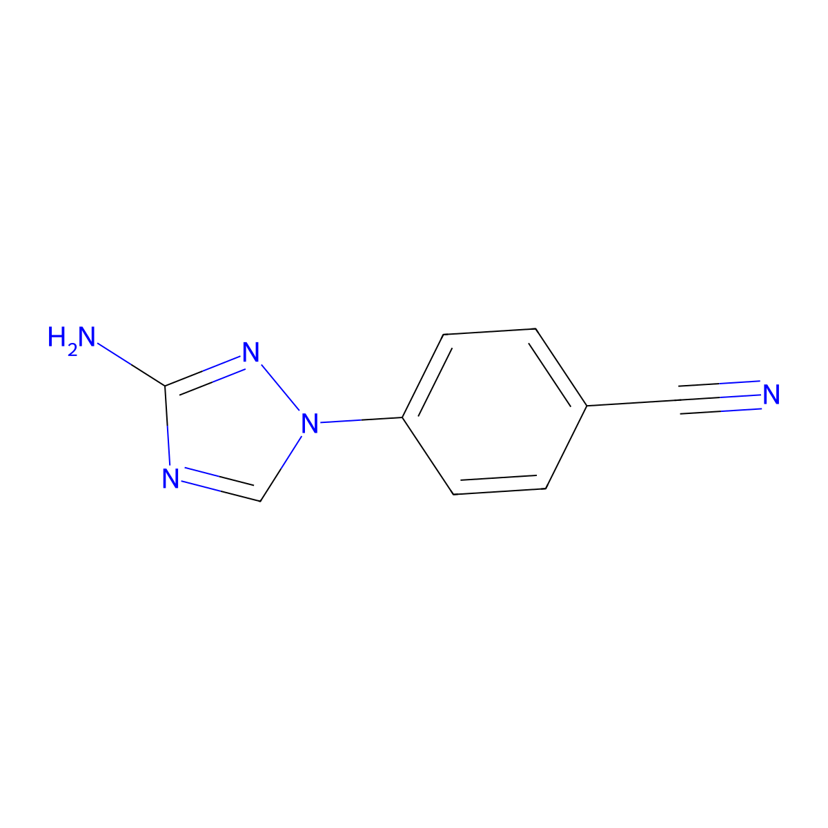 4-(3-amino-1H-1,2,4-triazol-1-yl)benzonitrile molecular structure, CAS 1249222-99-8