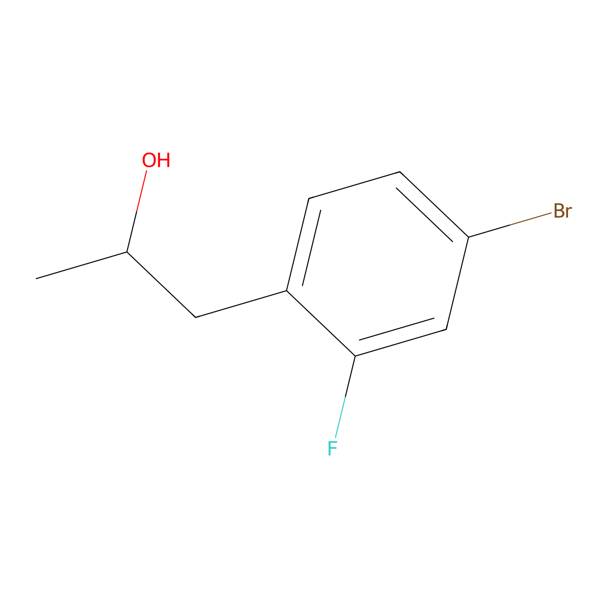 1-(4-Bromo-2-fluorophenyl)propan-2-ol molecular structure, CAS 1249223-07-1