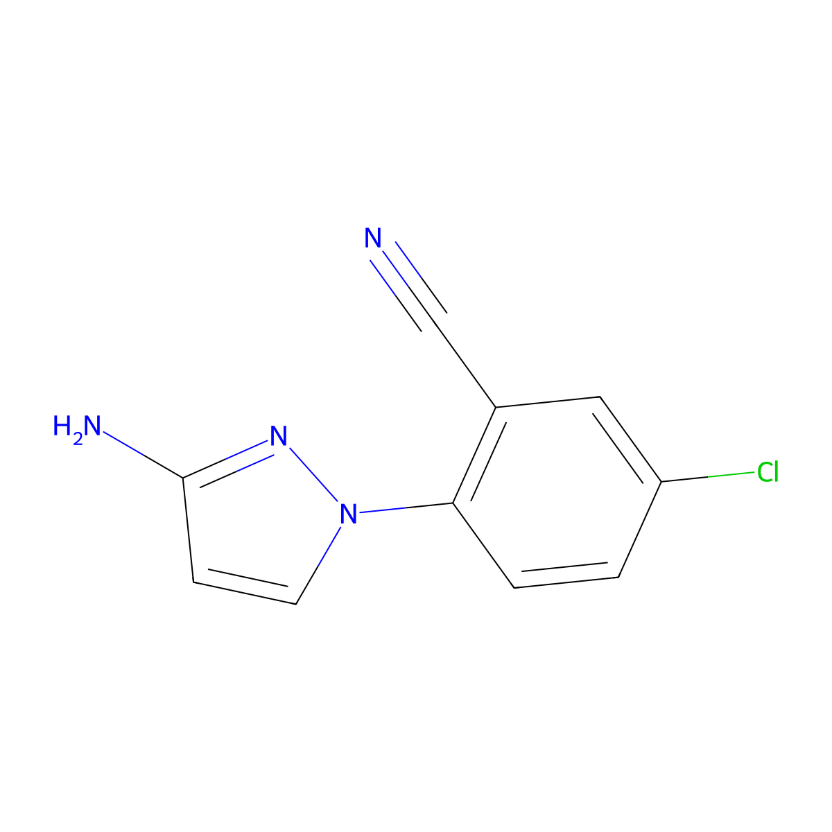 2-(3-amino-1H-pyrazol-1-yl)-5-chlorobenzonitrile molecular structure, CAS 1249223-99-1