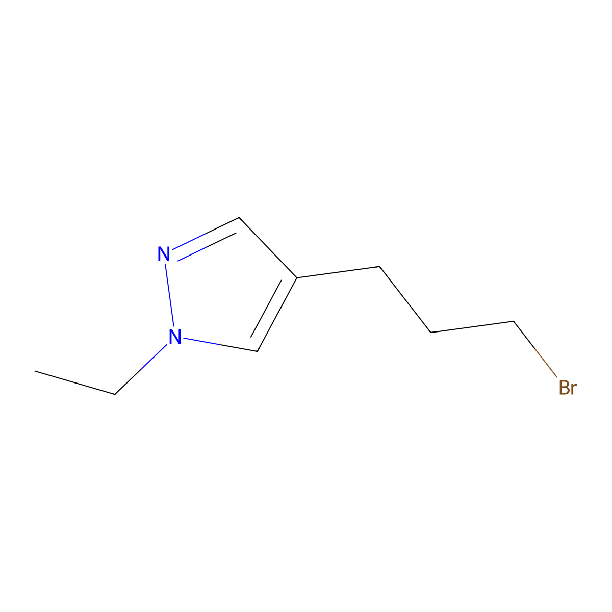 4-(3-bromopropyl)-1-ethyl-1H-pyrazole molecular structure, CAS 1249225-17-9
