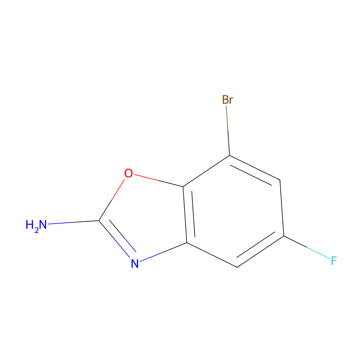 7-Bromo-5-fluoro-1,3-benzoxazol-2-amine molecular structure, CAS 1249225-71-5