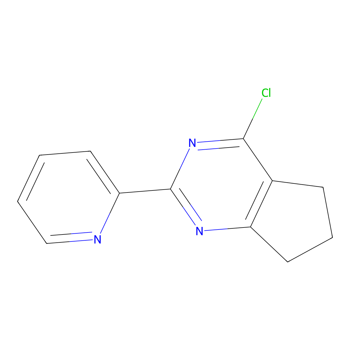 2-{4-chloro-5H,6H,7H-cyclopenta[d]pyrimidin-2-yl}pyridine molecular structure, CAS 1249226-04-7
