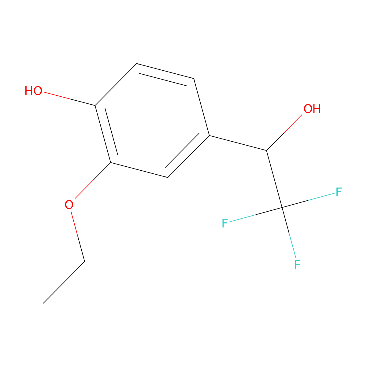 2-Ethoxy-4-(2,2,2-trifluoro-1-hydroxyethyl)phenol molecular structure, CAS 1249227-67-5
