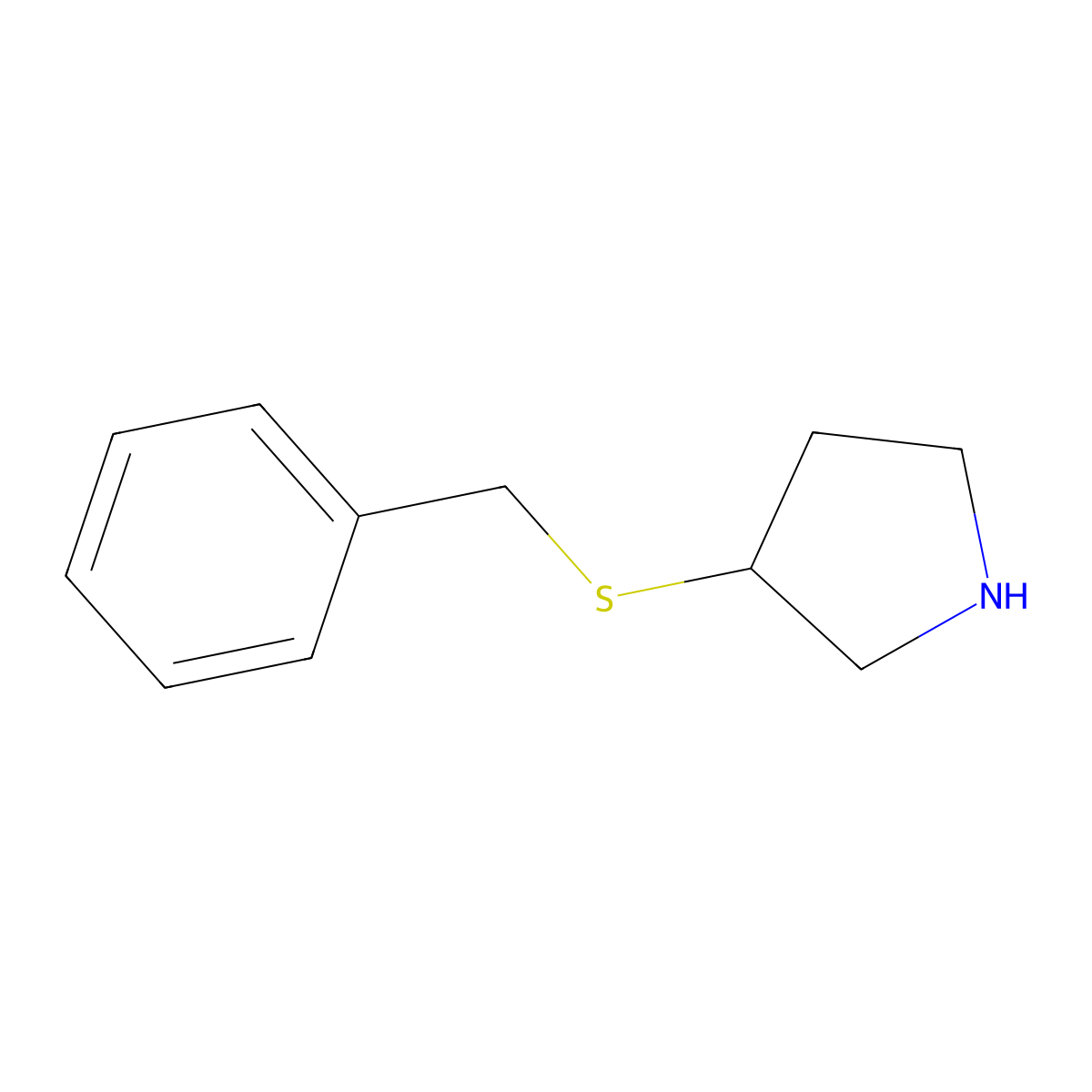 3-(Benzylsulfanyl)pyrrolidine molecular structure, CAS 1249230-24-7