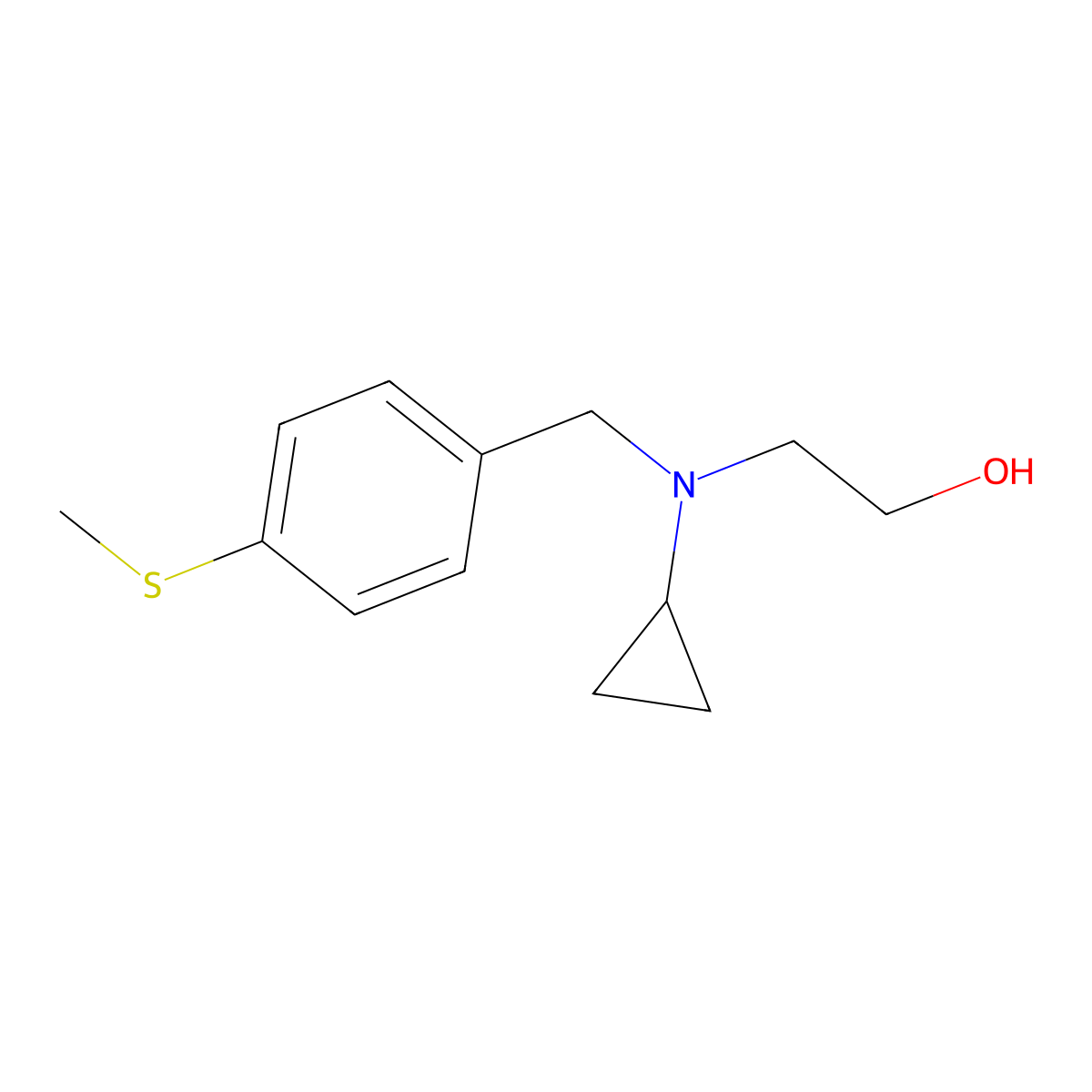 2-[Cyclopropyl-(4-methylsulfanyl-benzyl)-amino]-ethanol molecular structure, CAS 1249230-52-1