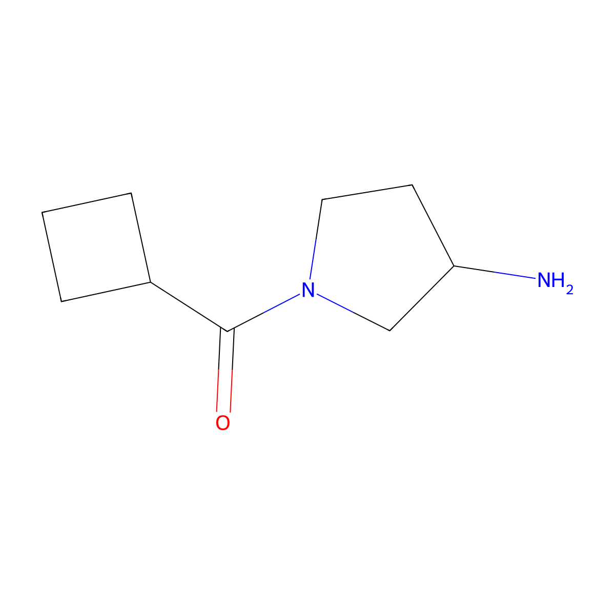 1-Cyclobutanecarbonylpyrrolidin-3-amine molecular structure, CAS 1249230-94-1