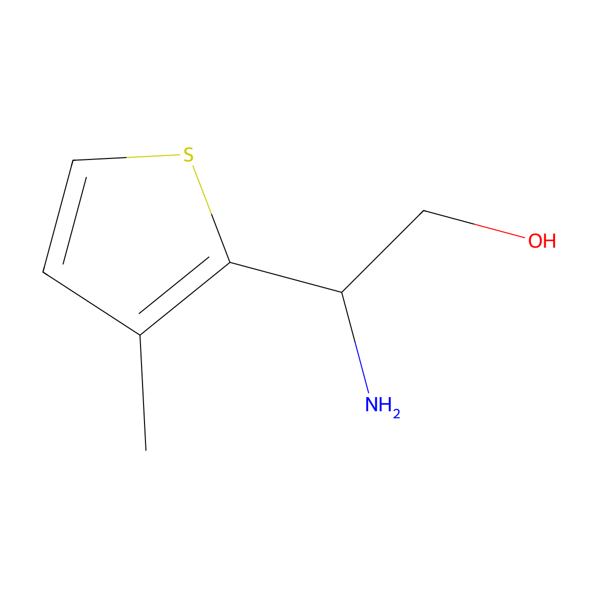 2-Amino-2-(3-methylthiophen-2-yl)ethan-1-ol molecular structure, CAS 1249231-07-9