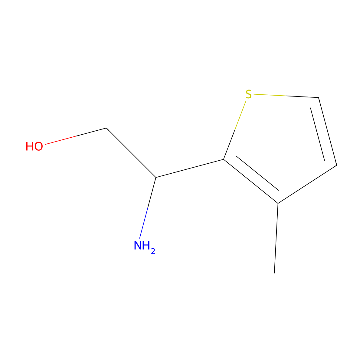 2-Amino-2-(3-methylthiophen-2-yl)ethan-1-ol molecular structure, CAS 1249231-07-9