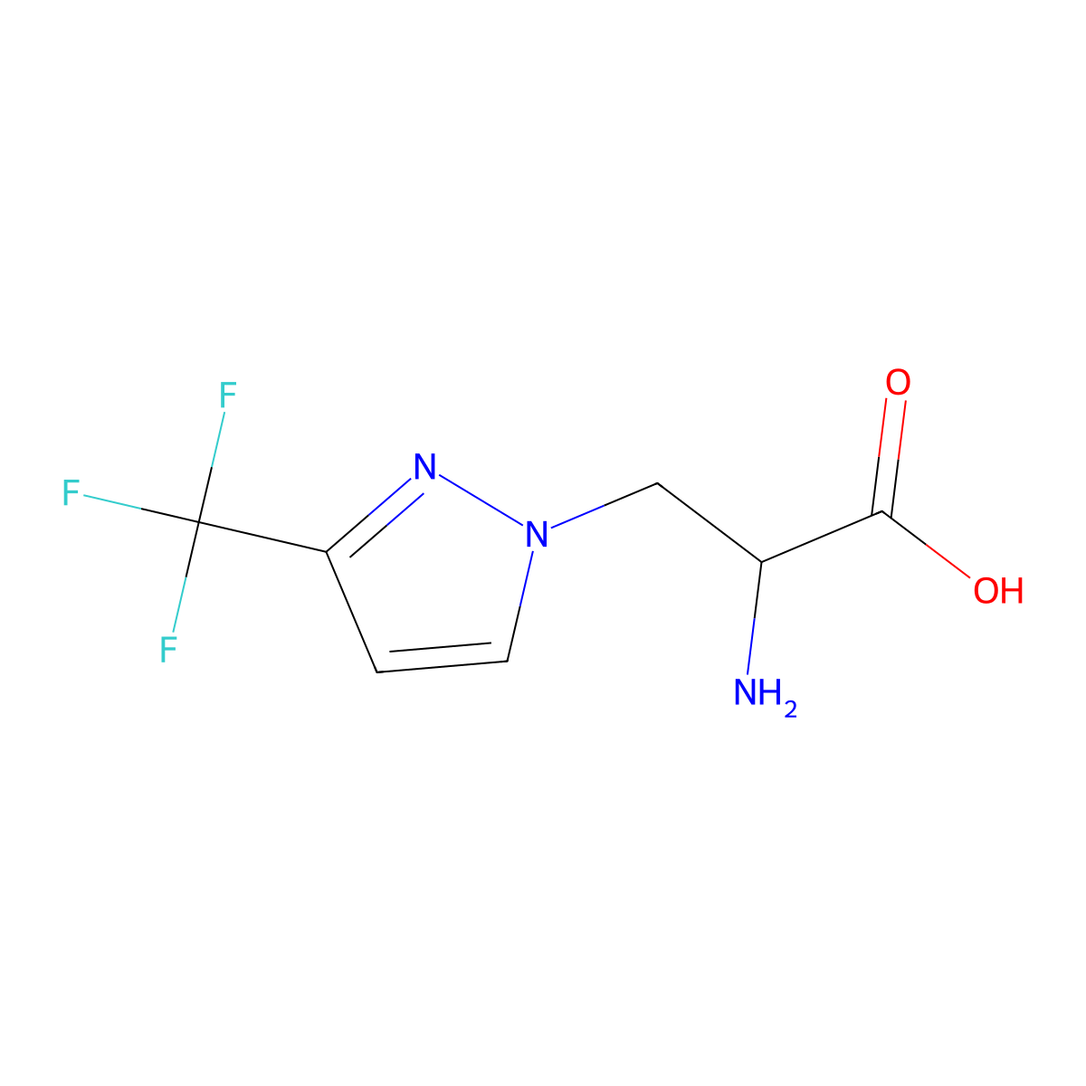 2-Amino-3-[3-(trifluoromethyl)-1H-pyrazol-1-yl]propanoic acid molecular structure, CAS 1249231-24-0