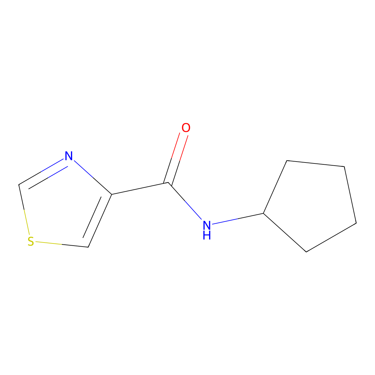 N-cyclopentyl-1,3-thiazole-4-carboxamide molecular structure, CAS 1249231-79-5