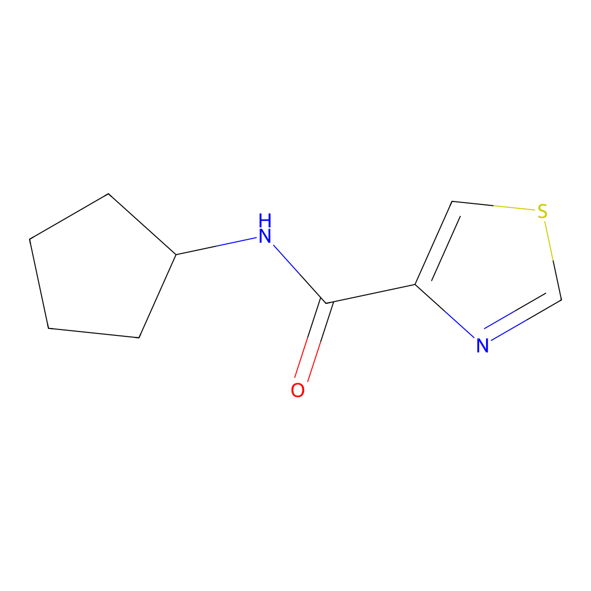 N-cyclopentyl-1,3-thiazole-4-carboxamide molecular structure, CAS 1249231-79-5