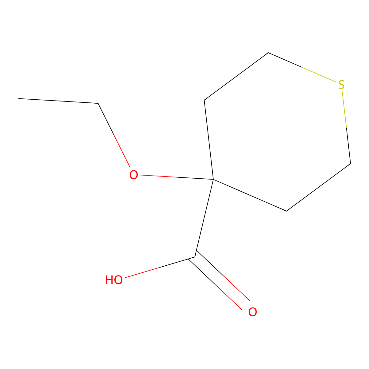 4-Ethoxythiane-4-carboxylic acid molecular structure, CAS 1249232-20-9