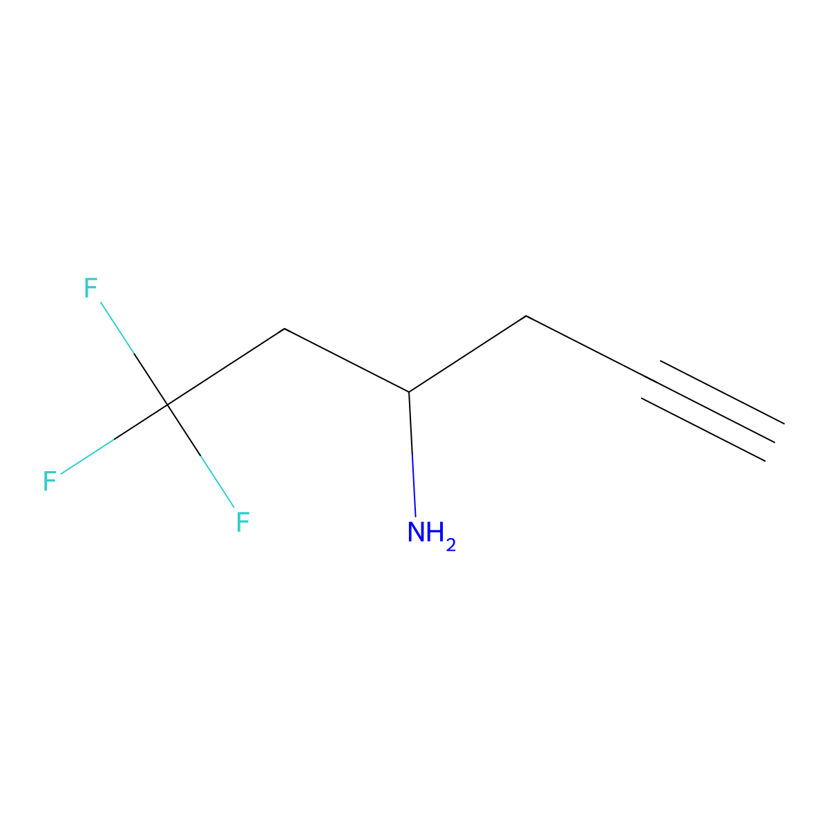 1,1,1-Trifluorohex-5-yn-3-amine molecular structure, CAS 1249233-23-5