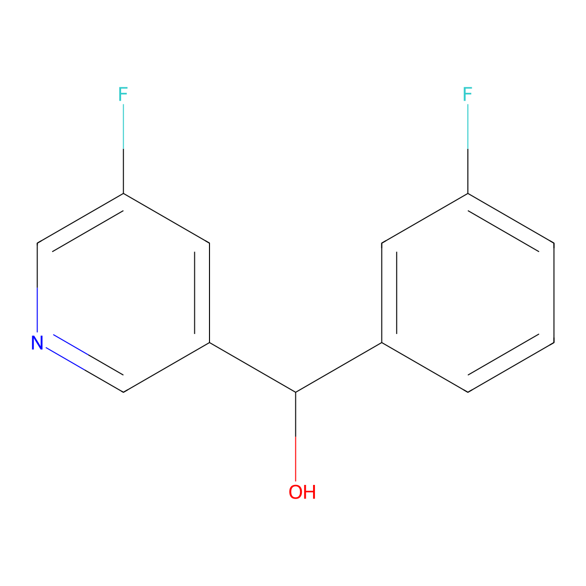 5-Fluoro-alpha-(3-fluorophenyl)-3-pyridinemethanol molecular structure, CAS 1249234-81-8